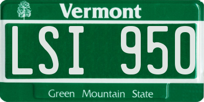 VT license plate LSI950