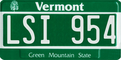 VT license plate LSI954