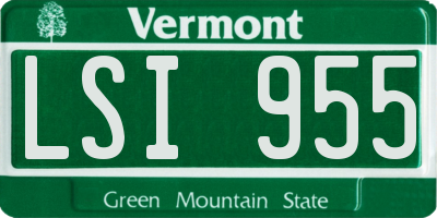 VT license plate LSI955
