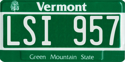 VT license plate LSI957