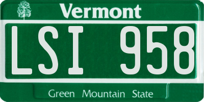 VT license plate LSI958
