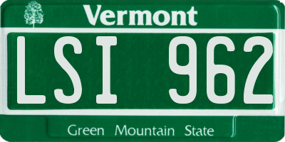 VT license plate LSI962