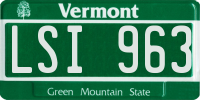 VT license plate LSI963