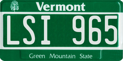 VT license plate LSI965