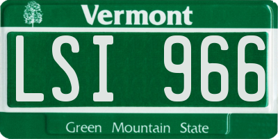 VT license plate LSI966