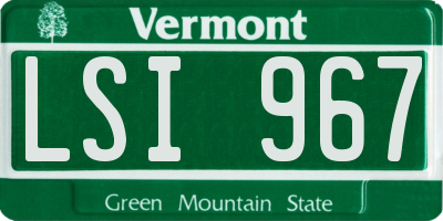 VT license plate LSI967
