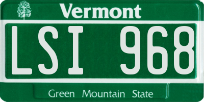VT license plate LSI968