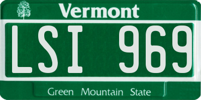 VT license plate LSI969