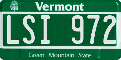 VT license plate LSI972