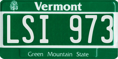VT license plate LSI973