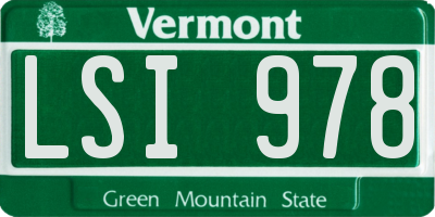 VT license plate LSI978