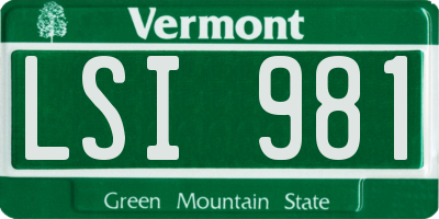 VT license plate LSI981
