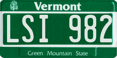 VT license plate LSI982