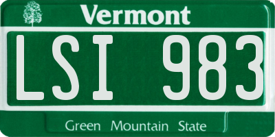 VT license plate LSI983
