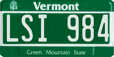 VT license plate LSI984