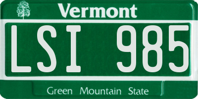 VT license plate LSI985