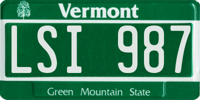 VT license plate LSI987