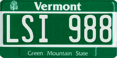 VT license plate LSI988