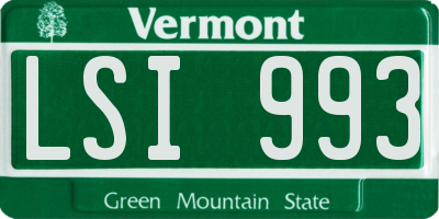 VT license plate LSI993