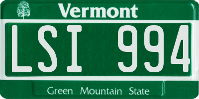 VT license plate LSI994