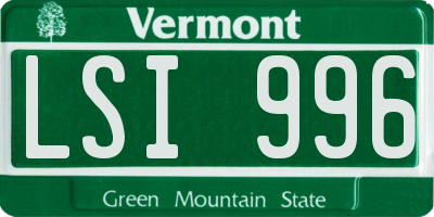 VT license plate LSI996
