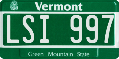 VT license plate LSI997