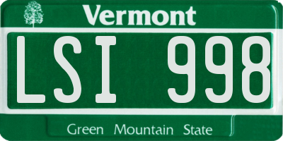 VT license plate LSI998