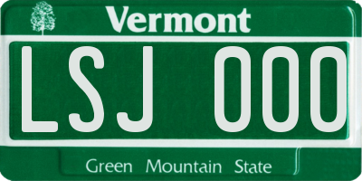 VT license plate LSJ000
