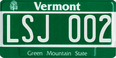 VT license plate LSJ002