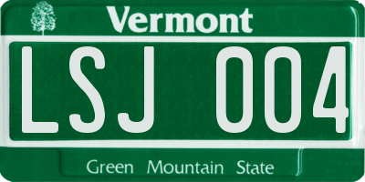 VT license plate LSJ004