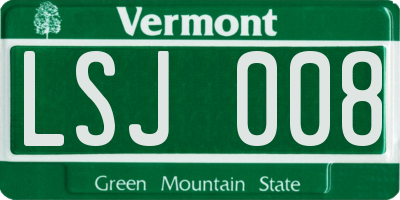 VT license plate LSJ008
