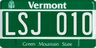 VT license plate LSJ010