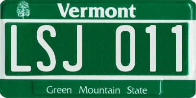 VT license plate LSJ011
