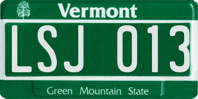 VT license plate LSJ013