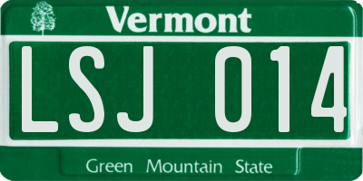 VT license plate LSJ014