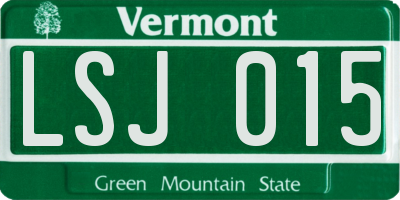 VT license plate LSJ015