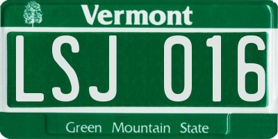 VT license plate LSJ016