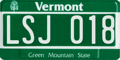 VT license plate LSJ018