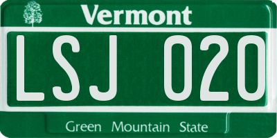 VT license plate LSJ020