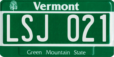 VT license plate LSJ021