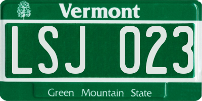 VT license plate LSJ023