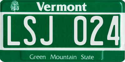 VT license plate LSJ024