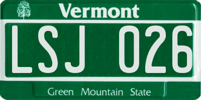 VT license plate LSJ026