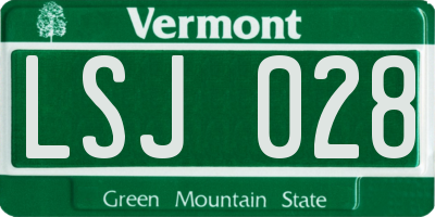 VT license plate LSJ028