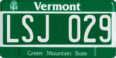 VT license plate LSJ029