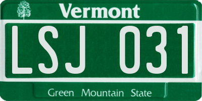 VT license plate LSJ031
