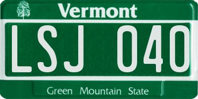 VT license plate LSJ040