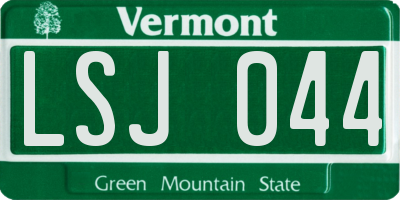 VT license plate LSJ044
