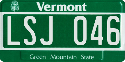 VT license plate LSJ046