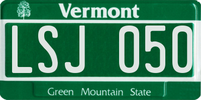VT license plate LSJ050